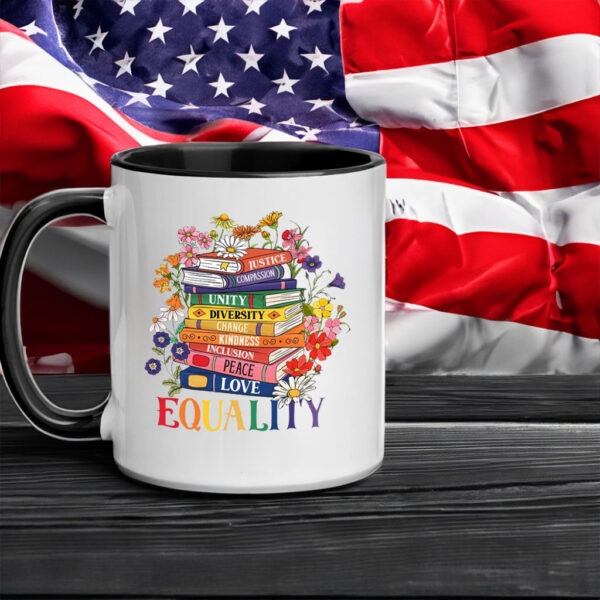 Equality Floral Book Anti Trump 2025 Mug