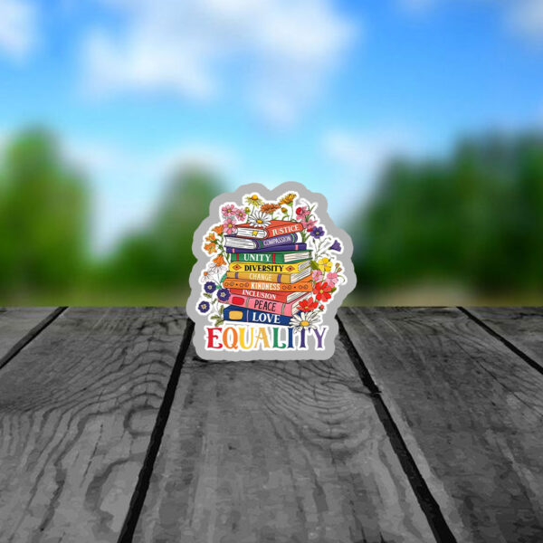 Equality Floral Book Anti Trump 2025 Sticker, Car Magnet
