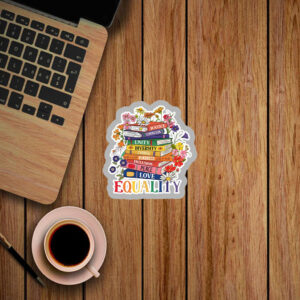 Equality Floral Book Anti Trump 2025 Sticker, Car Magnet