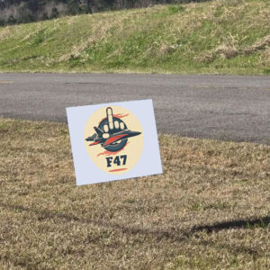 F47 Fighter Jet Middle Finger Anti Trump Yard Sign
