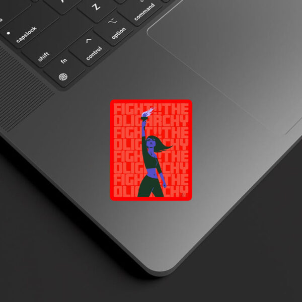 Fight The Oligarchy Art Sticker, Car Magnet