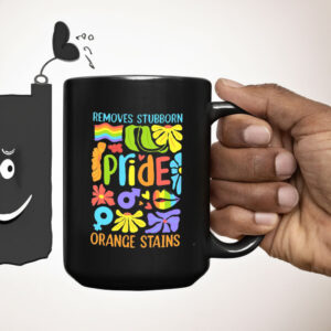 Floral Boho Pride Remove Stubborn Orange Stains LGBTQ, Funny Anti Trump LGBTQ Mug