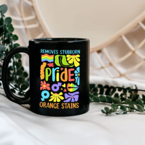 Floral Boho Pride Remove Stubborn Orange Stains LGBTQ, Funny Anti Trump LGBTQ Mug