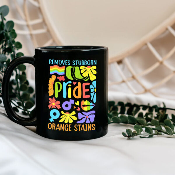 Floral Boho Pride Remove Stubborn Orange Stains LGBTQ, Funny Anti Trump LGBTQ Mug