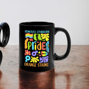 Floral Boho Pride Remove Stubborn Orange Stains LGBTQ, Funny Anti Trump LGBTQ Mug