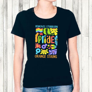 Floral Boho Pride Remove Stubborn Orange Stains LGBTQ, Funny Anti Trump LGBTQ T-Shirt