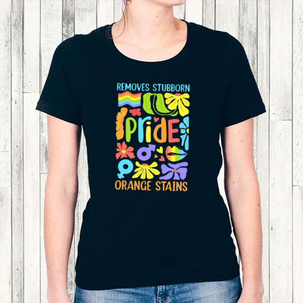 Floral Boho Pride Remove Stubborn Orange Stains LGBTQ, Funny Anti Trump LGBTQ T-Shirt