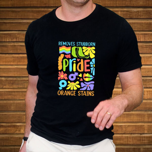 Floral Boho Pride Remove Stubborn Orange Stains LGBTQ, Funny Anti Trump LGBTQ T-Shirt