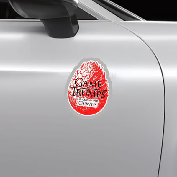Game of Trumps - No Crown for Clowns – Political Parody Anti Trump Sticker, Car Magnet