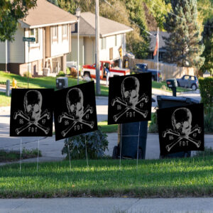 Goth Subtle Fuck Trump - 8647 FDT Skull Crossbones Trump Sucks Anti-Trump Anti Maga Yard Sign