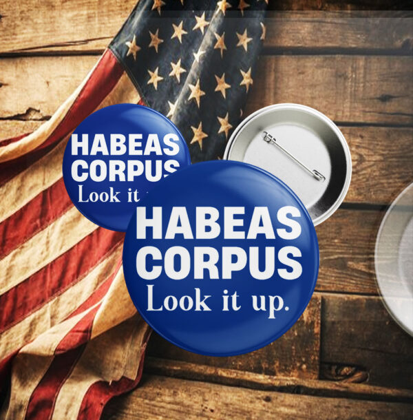 Habeas Corpus Look it up, Anti Trump 2025 Button