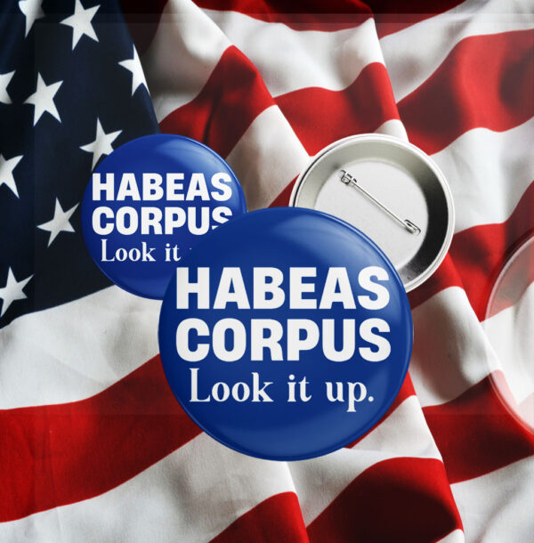 Habeas Corpus Look it up, Anti Trump 2025 Button