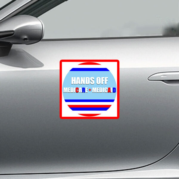 Hands Off Medicare Medicaid Oversized Sticker, Car Magnet