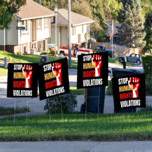 Hands Off Our Democracy - Stop Human Rights Violations 2025 Yard Sign