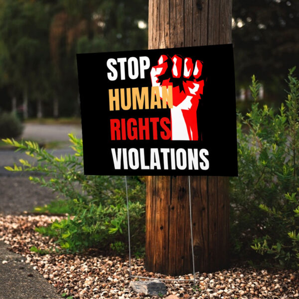 Hands Off Our Democracy - Stop Human Rights Violations 2025 Yard Sign