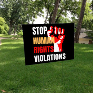 Hands Off Our Democracy - Stop Human Rights Violations 2025 Yard Sign