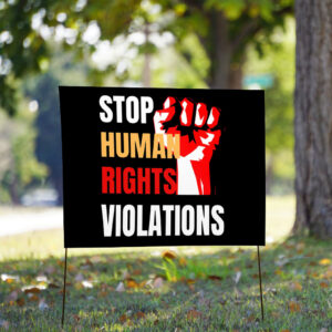 Hands Off Our Democracy - Stop Human Rights Violations 2025 Yard Sign