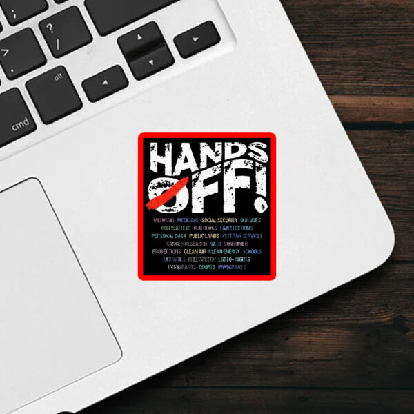 Hands Off Protest, Political Activism, Public Lands Medicare Social Security 2025 Sticker, Car Magnet