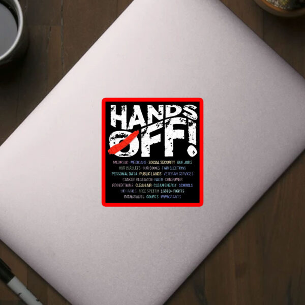 Hands Off Protest, Political Activism, Public Lands Medicare Social Security 2025 Sticker, Car Magnet