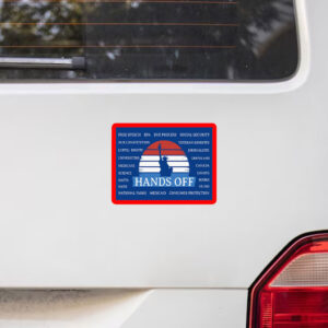 Hands Off Protest Poster, Anti-Trump Anti-Maga Resistance Sticker, Car Magnet