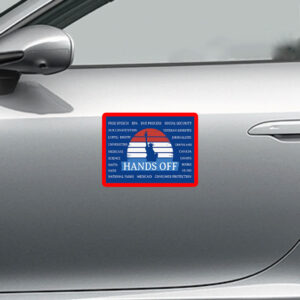 Hands Off Protest Poster, Anti-Trump Anti-Maga Resistance Sticker, Car Magnet
