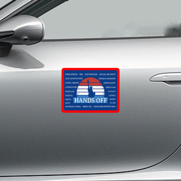 Hands Off Protest Poster, Anti-Trump Anti-Maga Resistance Sticker, Car Magnet