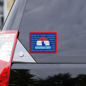 Hands Off Protest Poster, Anti-Trump Anti-Maga Resistance Sticker, Car Magnet