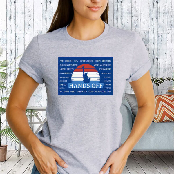 Hands Off Protest Poster, Anti-Trump Anti-Maga Resistance T-Shirt