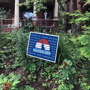 Hands Off Protest Poster, Anti-Trump Anti-Maga Resistance Yard Sign