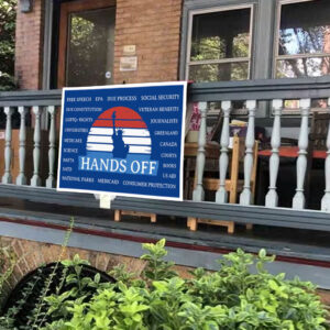 Hands Off Protest Poster, Anti-Trump Anti-Maga Resistance Yard Sign
