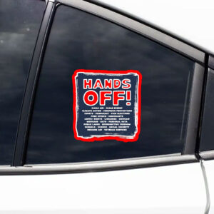 Hands Off Protest, Protect Medicare Social Security Jobs Sticker, Car Magnet