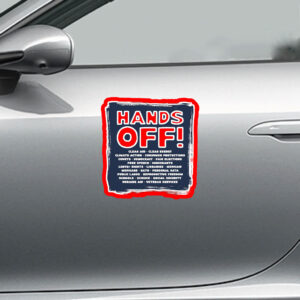 Hands Off Protest, Protect Medicare Social Security Jobs Sticker, Car Magnet