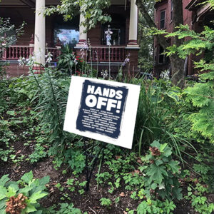 Hands Off Protest, Protect Medicare Social Security Jobs Yard Sign
