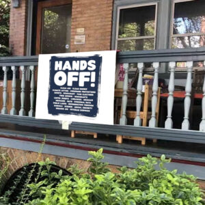 Hands Off Protest, Protect Medicare Social Security Jobs Yard Sign