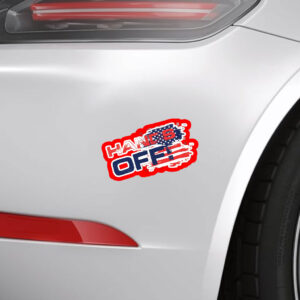 Hands Off Protest USA Flag 2025 Sticker, Car Magnet