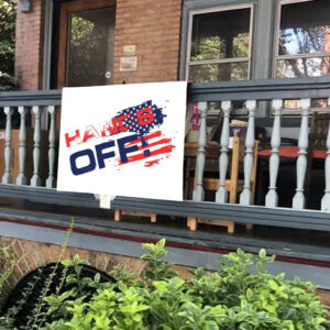 Hands Off Protest USA Flag 2025 Yard Sign