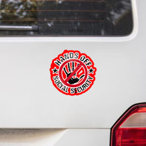 Hands Off Social Security, Hands Off Democracy Sticker, Car Magnet