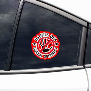 Hands Off Social Security, Hands Off Democracy Sticker, Car Magnet