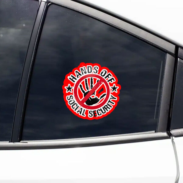 Hands Off Social Security, Hands Off Democracy Sticker, Car Magnet