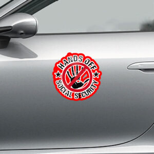 Hands Off Social Security, Hands Off Democracy Sticker, Car Magnet