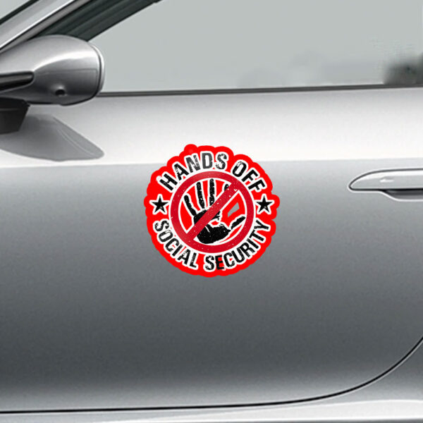 Hands Off Social Security, Hands Off Democracy Sticker, Car Magnet