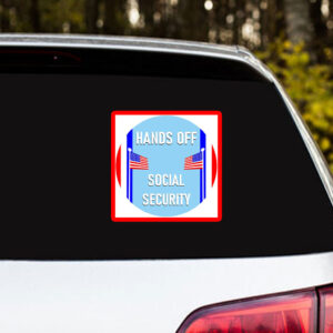 Hands Off Social Security Oversized Sticker, Car Magnet