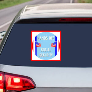 Hands Off Social Security Oversized Sticker, Car Magnet