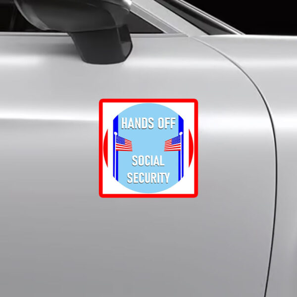 Hands Off Social Security Oversized Sticker, Car Magnet