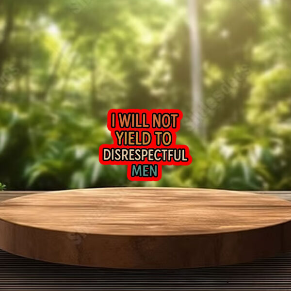 I Will Not Yield To Disrespectful Men, AOC Sticker, Car Magnet
