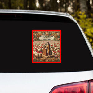 If Elected, I Will Be A Vegetarian... On Day One, Funny Anti Maga Sticker, Car Magnet