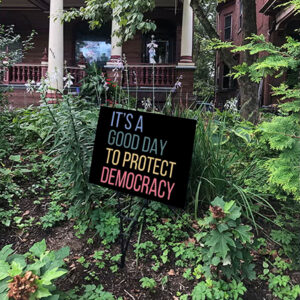 It's A Good Day To Protect Democracy , Anti-Trump Yard Sign