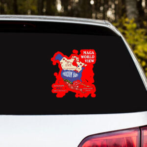 MAGA World View - Anti Trump Trotest 2025 Sticker, Car Magnet