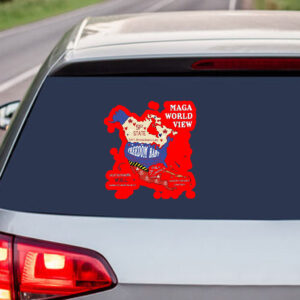 MAGA World View - Anti Trump Trotest 2025 Sticker, Car Magnet