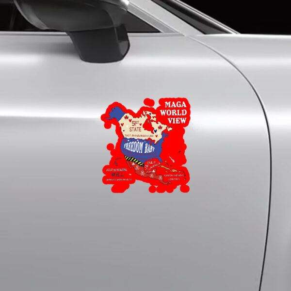 MAGA World View - Anti Trump Trotest 2025 Sticker, Car Magnet